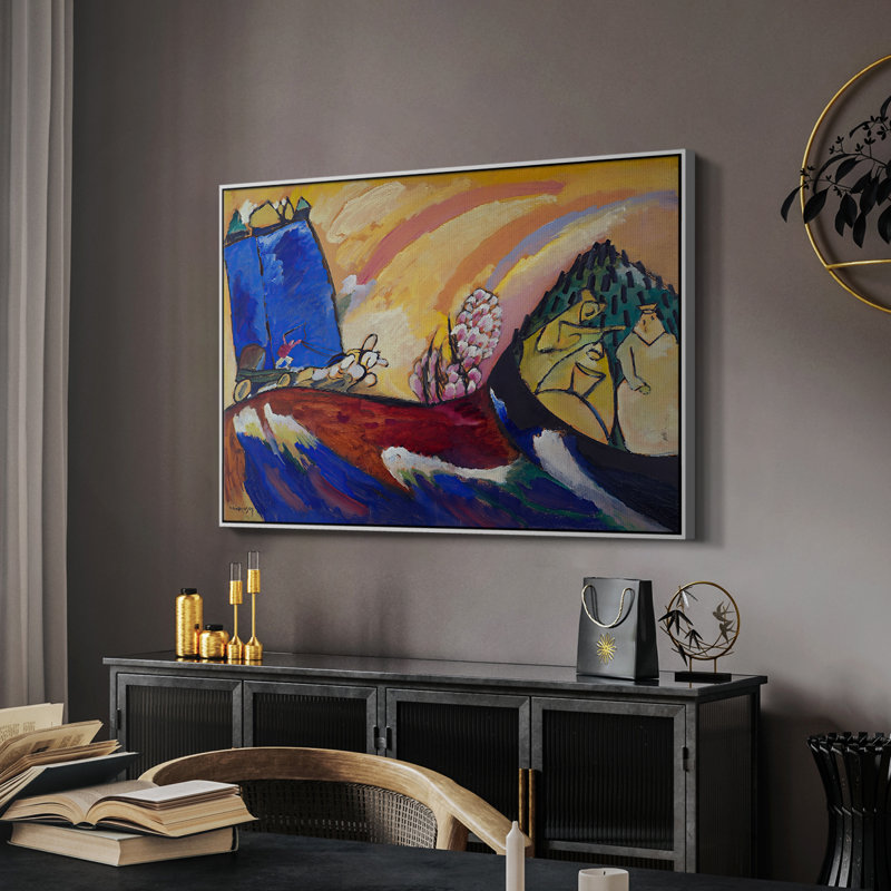 "Peinture avec troïka", toile de Wassily Kandinsky, 26 x 40, Blanc