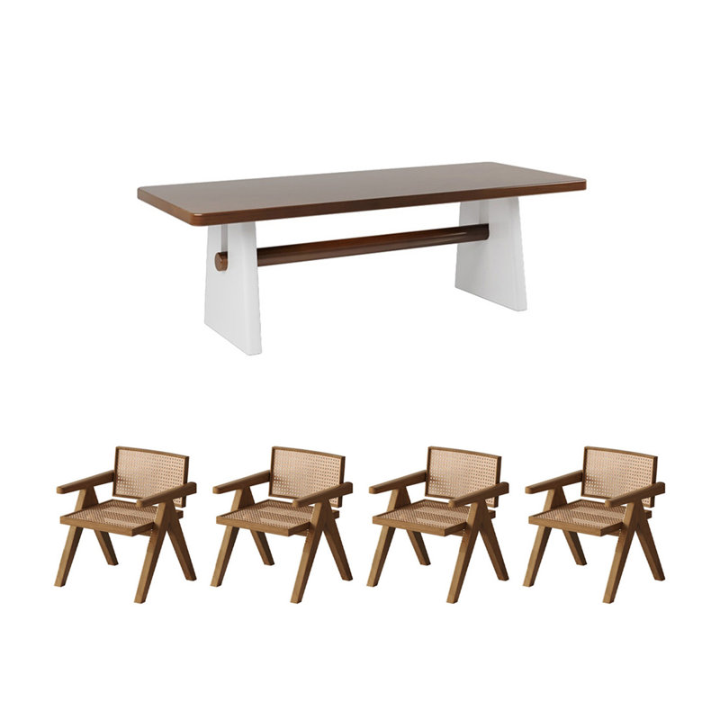 Ensemble de table élégant en bois massif, H 29,52 po x L 70,86 po x l 31,49 po