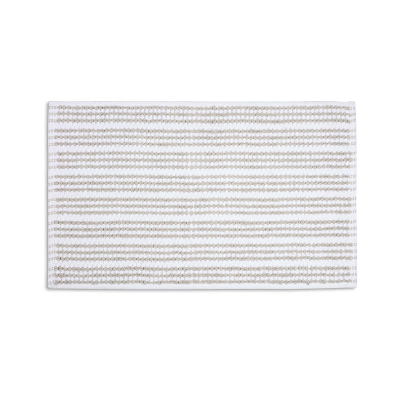 Martex Bath Rug, Contrast Stripe Sand