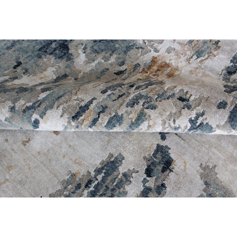 Hand Knotted Abstract Area Rug, Rectangle 12' x 15'