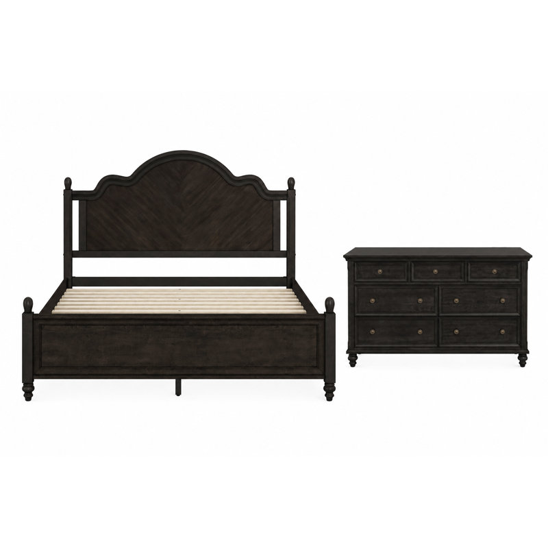 Ensemble de chambre à coucher Aubel, Vintage Black, Queen