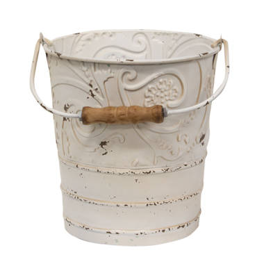 Small Bucket - Metal bucket with rope handles