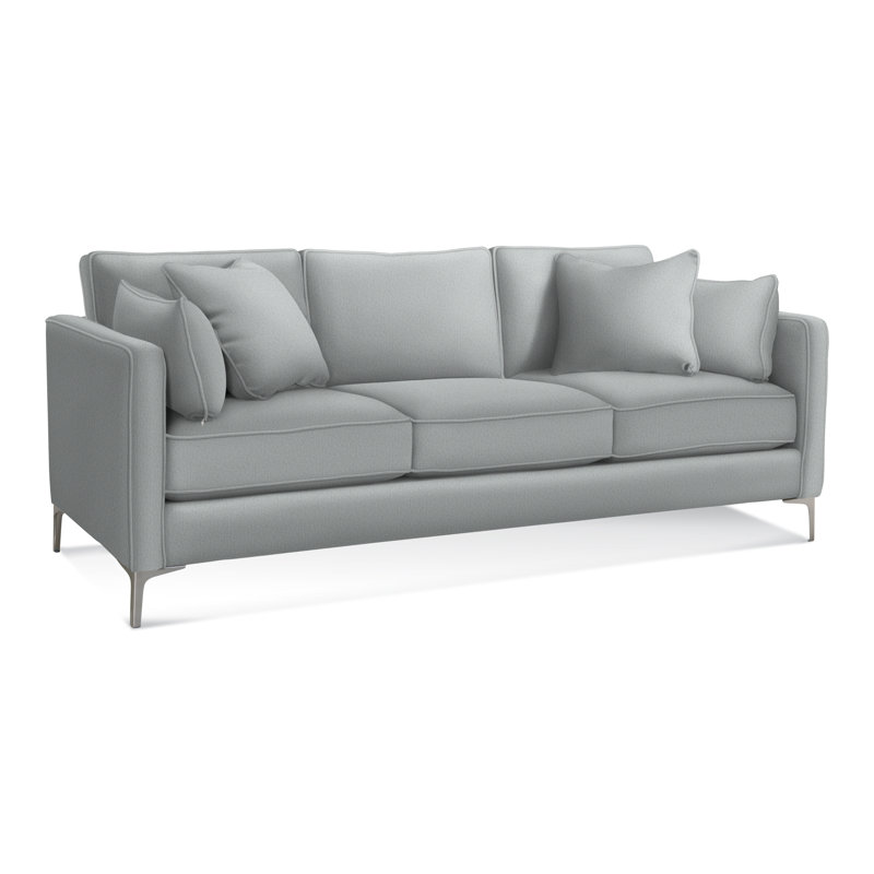 88'' Upholstered Sofa, Light Blue Performance Fabric Polypropylene/Olefin