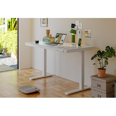 Mudssar Adjustable Height Glass Steel Standing Desk