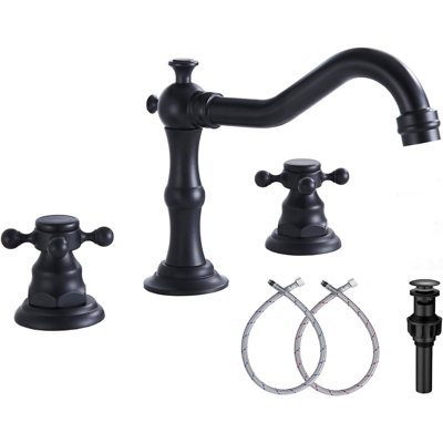 2-handle Bathroom Faucet with Drain Assembly