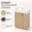 Meuble-lavabo autoportant de 55 cm de largeur, avec rangement latéral ouvert et dessus en céramique.-1194233732