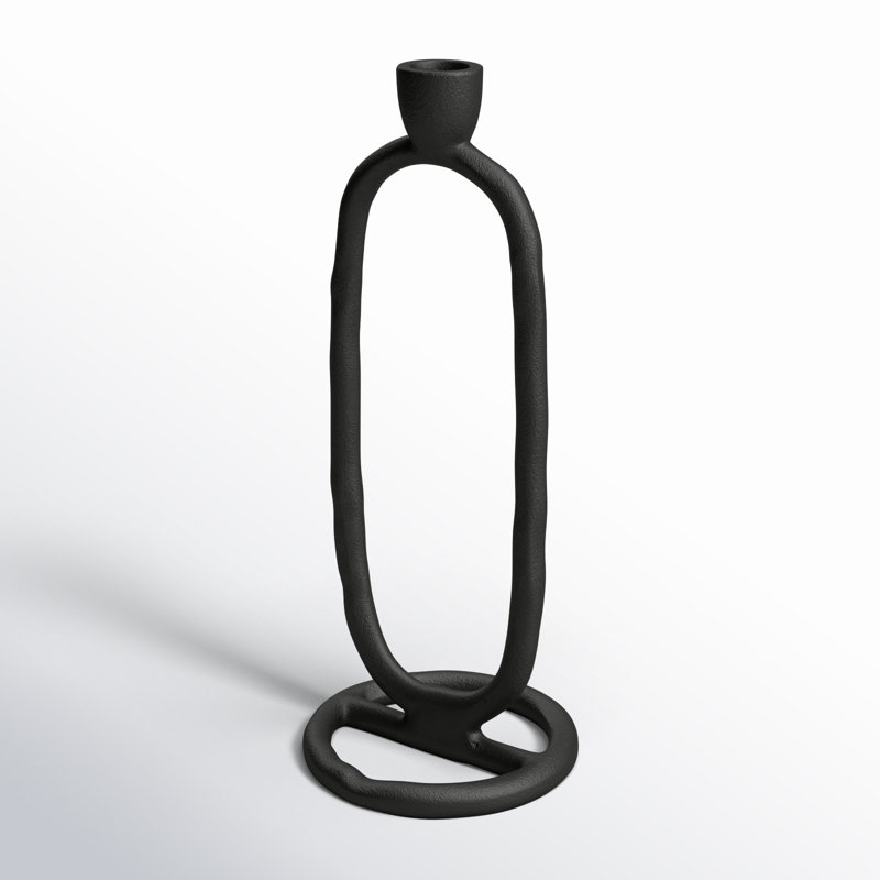Porte-bougie ovale, Noir, H 10 po x l 4 po x P 4 po