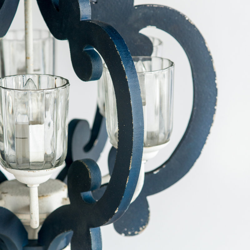 Lustre en bois 6 lumières, Noir
