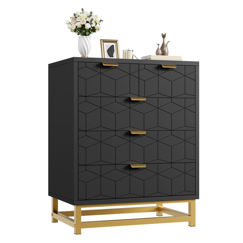 Armoire de rangement 5 tiroirs Modern, Black
