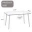 Table de salle à manger 51 "moderne et minimaliste rectangulaire pour 4 à 6 personnes avec plateau en verre trempé de 0,31" et pieds en métal noir-1739372089