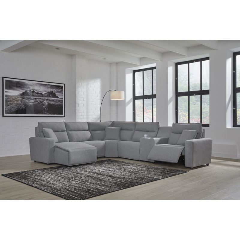 Canapé modulaire inclinable électrique avec méridienne 6 pièces Modmax