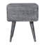 Table de chevet courbée en bois de frêne massif sablé, 2 tiroirs, gris