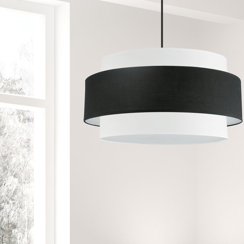 Priya 4 Light Incandescent Chandelier, 14" H x 30" W x 30" D, Black/White, Black/White