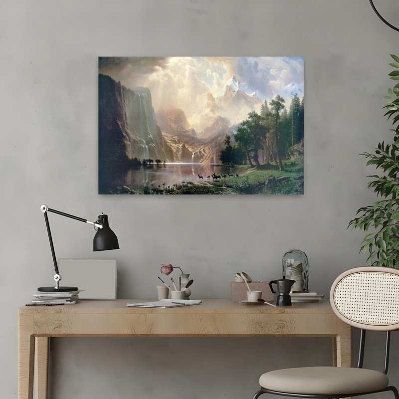 Among Sierra Nevada In California Classic Rustic Serene Deer Landscape Nature Wall Art Print 1 Piece Wrapped Canvas Wall Art