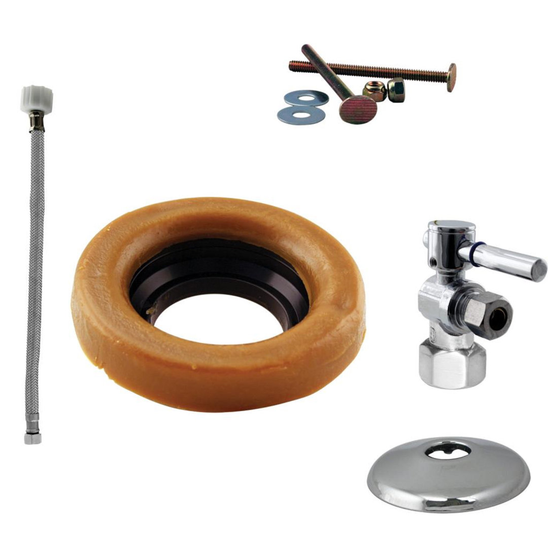 Toilet Kit with Stop and Wax Ring Lever Handle Westbrass 