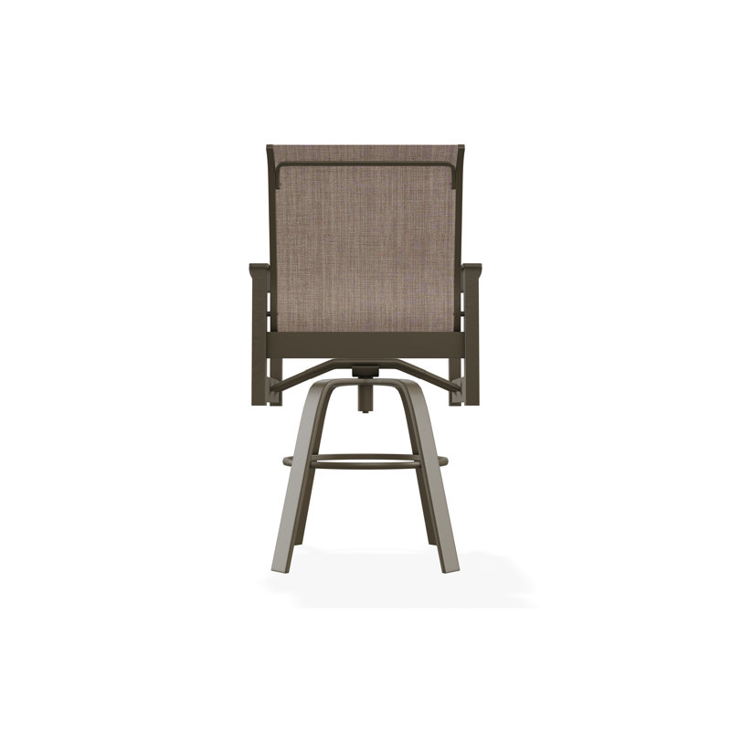 Leeward Polymer Outdoor 26'' Counter Stool, Beachwood, Augustine Fennel Sunbrella®