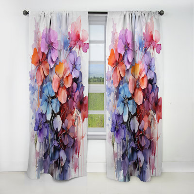 Becontree - Violets Curtain - Blackout Floral Curtain - 1 Panels