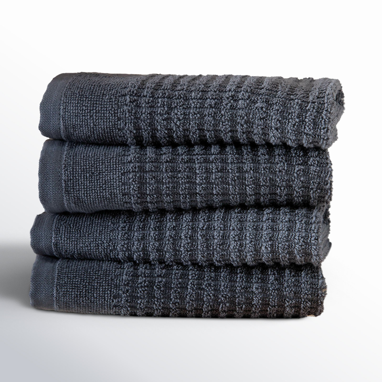 Earline 4-Piece Turkish Cotton Washcloth Set, Gray