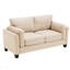 Causeuse moderne en tissu avec dossier capitonné, canapé 2 places avec coussins amovibles, compact pour les petits espaces et les appartements, assemblage facile-383068399