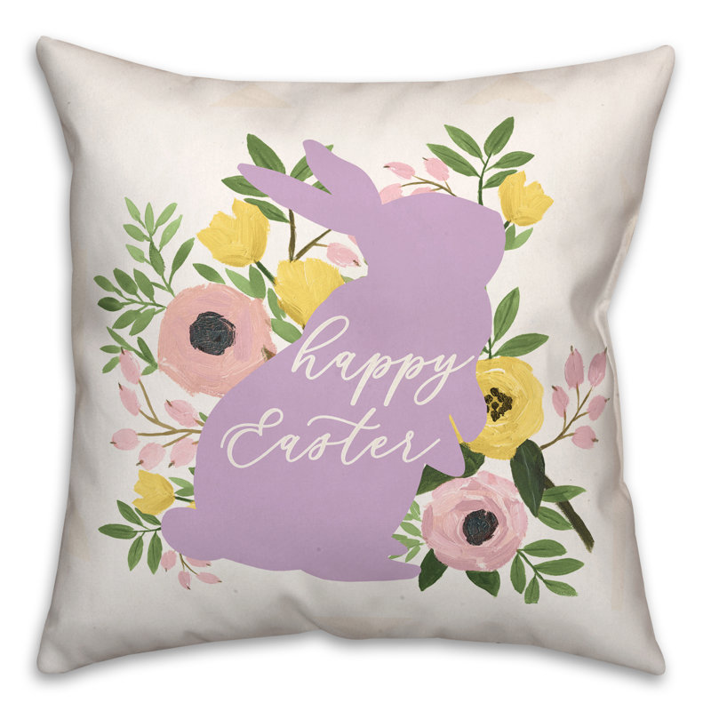 Floral Throw Pillow, 16" x 16"