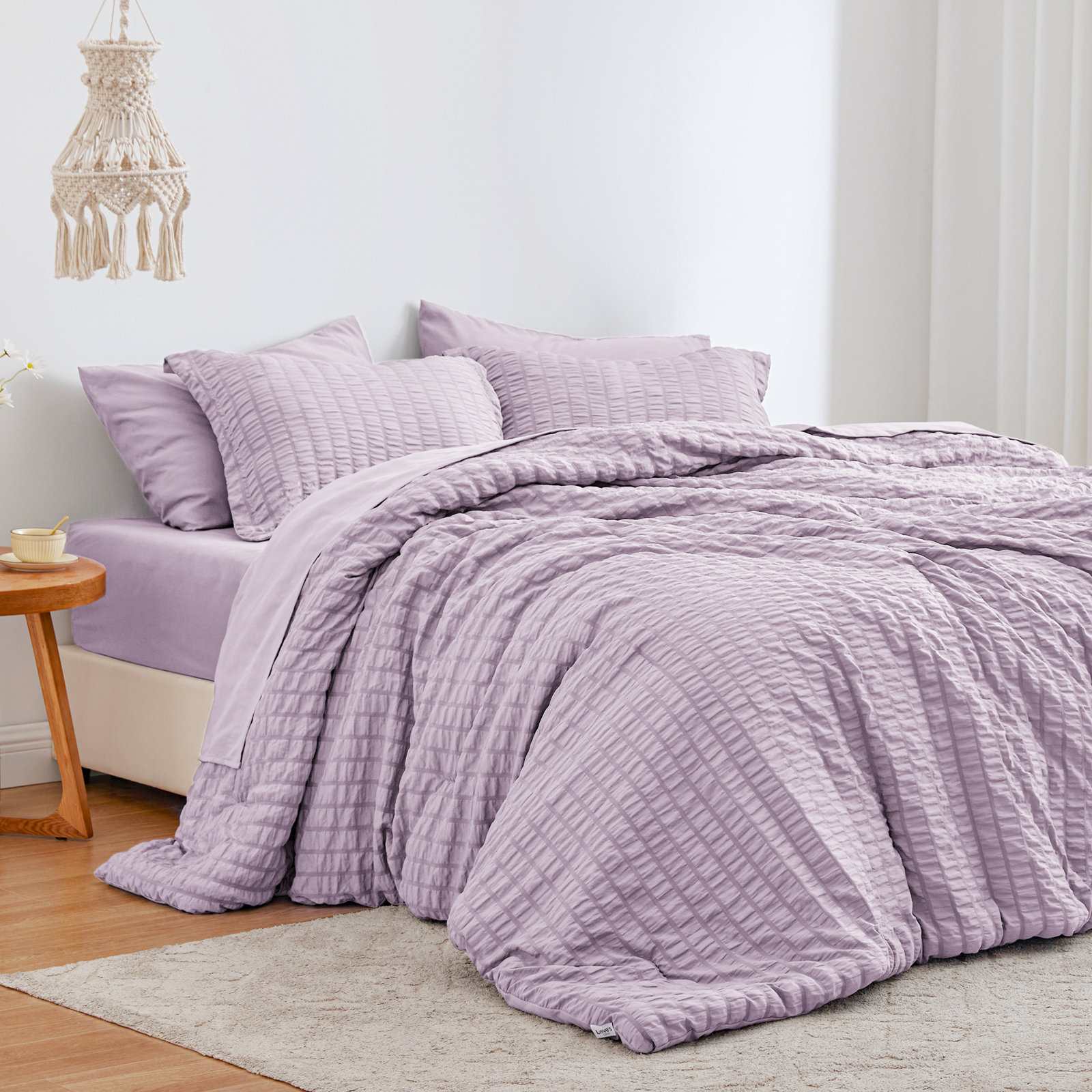 Bedding, Light Purple, California King-7 pieces