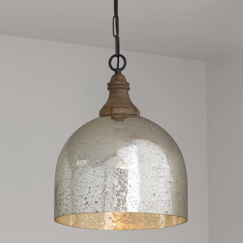 Luminaire suspendu en dôme à 1 lumière Balzer, gris