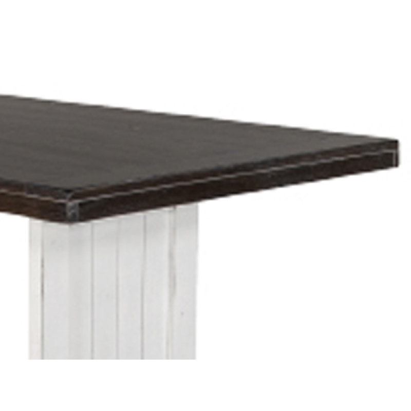 Orso Dining Table, 60 Inch Rectangular Plank Top,  And Brown, Off White