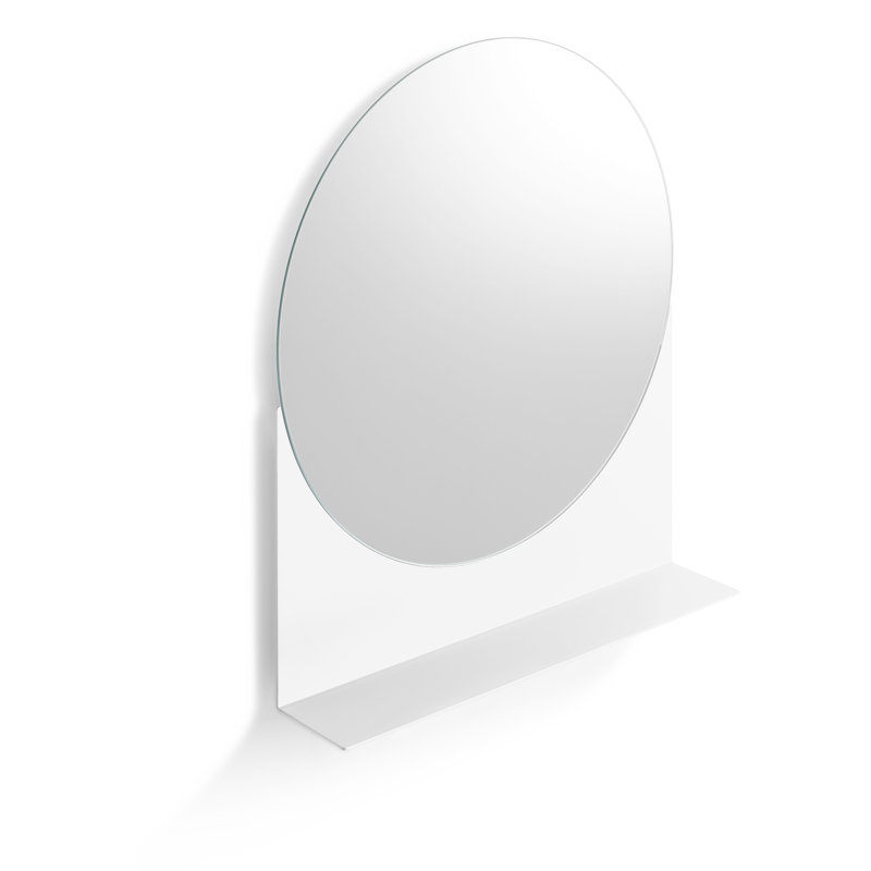 Glance Metal Wall Mirror, White
