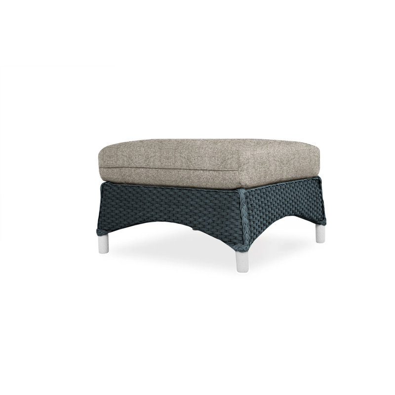 Mandalay Outdoor Ottoman, Rumba Nickel, Antique White