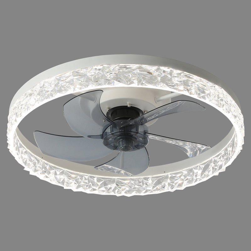 Ventilateur de plafond en cristal 20 po, Blanc