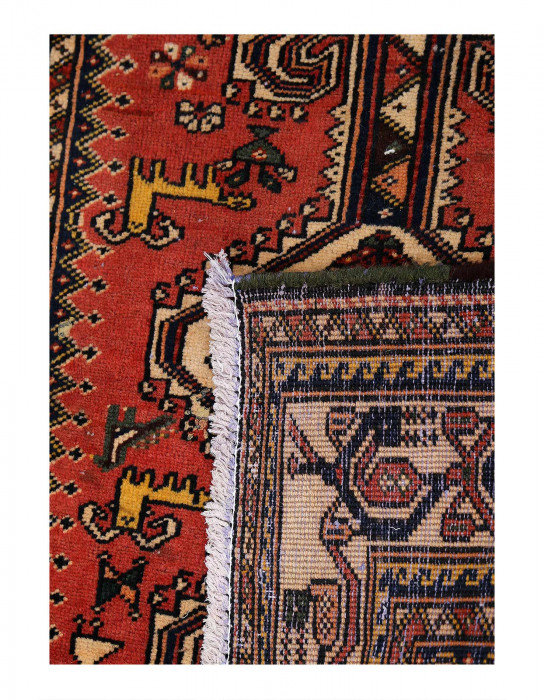 One-of-a-Kind 3'4'X13'2" Area Rug in Rust/Navy Blue/Beige