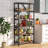 31.5"W x 70.87"H Myrikle Etagere Bookcase Bookshelf 6 Tier Open Back Baker's Rack Brown Black-792269697