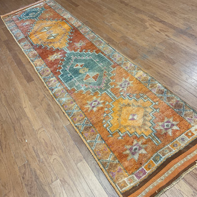  Handmade Turkish Oushak Wool Runner
