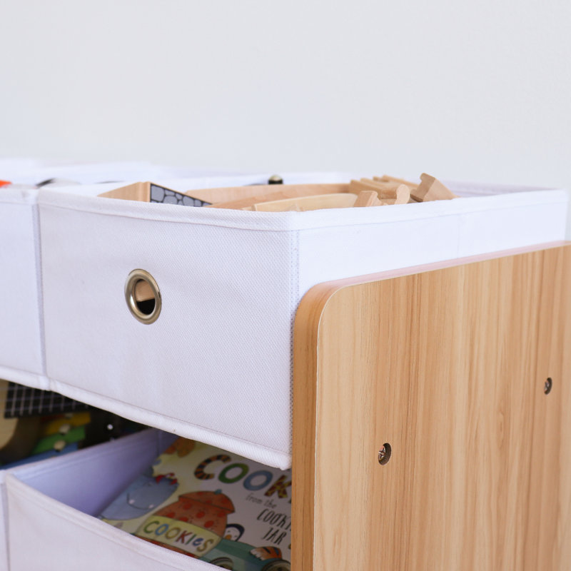 Milas Toy Organizer with Bins, Natural