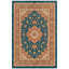 Tapis Marble2 traditionnel de style persan audacieux, bleu sarcelle, or et crème, lavable en machine, antidérapant, à poils courts, pour l'intérieur et l'extérieur, adapté aux animaux domestiques, idéal pour le salon, la chambre, la salle à manger, l'entrée, le couloir ou le bureau.-595359315