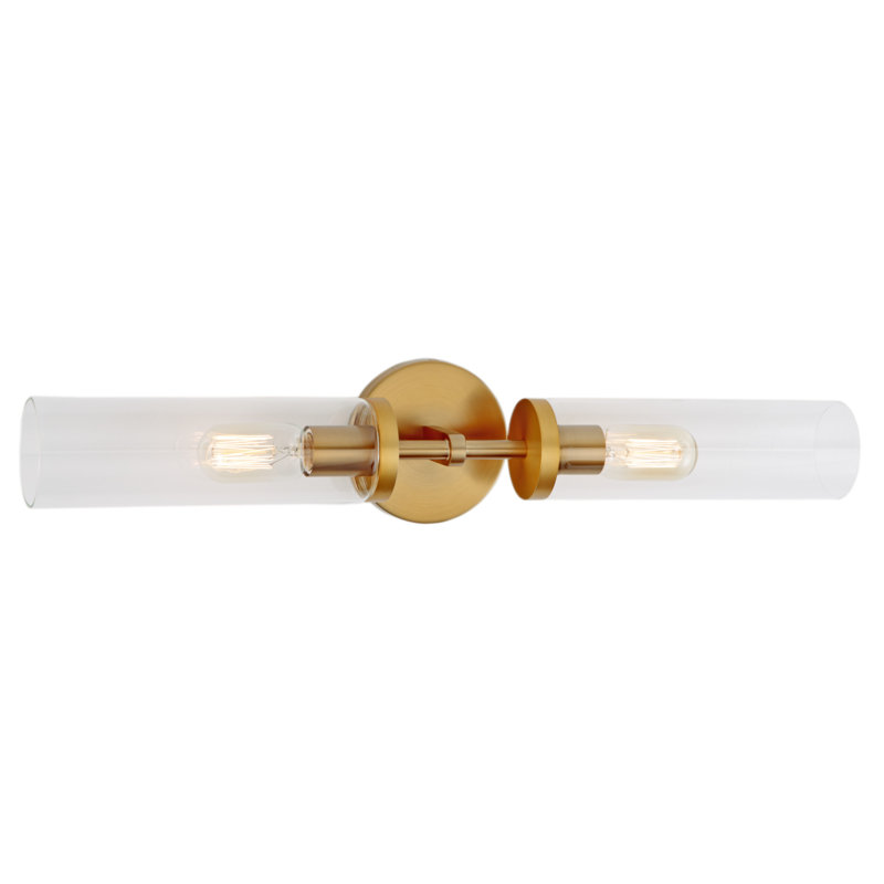 2 - Light Dimmable Bath Bar, Satin Brass