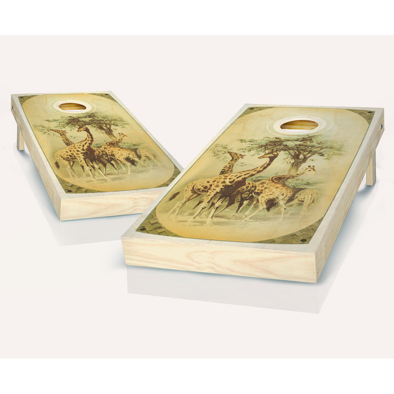 Ensemble de jeu de cornhole en bois massif 2 'x 4', Rouge / royal