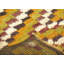 Tapis unique en laine noué à la main de style années 1960 de 4 pi 6 po x 8 pi 1 po orange / vert / brun