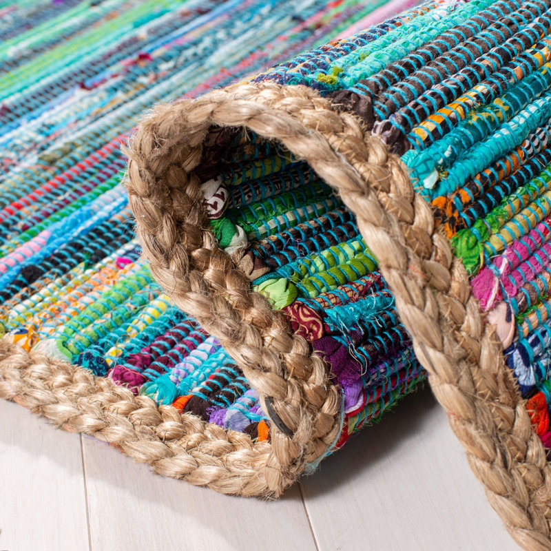 Naveen Hand Woven Cotton And Jute Abstract Rug, Rectangle 3' x 5'
