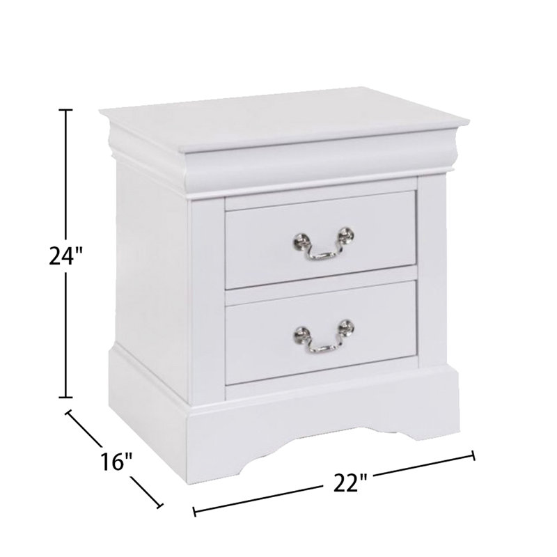 Table de chevet en pin avec 2 tiroirs blancs pour améliorer le style de la chambre à coucher 2 en tout confort
