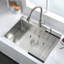 2 éviers encastrés en acier inoxydable de 30 po avec lavabo insonorisant, grille inférieure et rainure de drainage