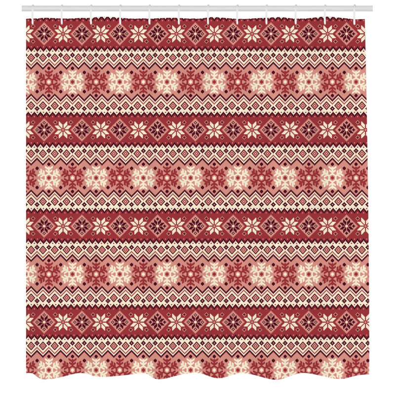 Ensemble de rideau de douche nordique et crochets, H 70 po x l 69 po