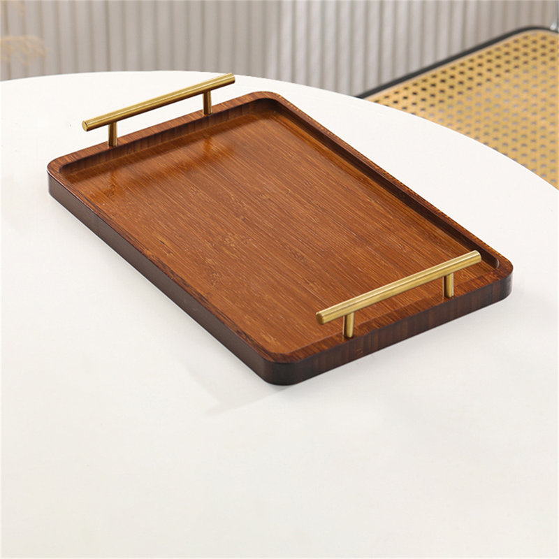 Plateau en bois de bambou, H 1,97 po x l 7,87 po x P 11,81 po