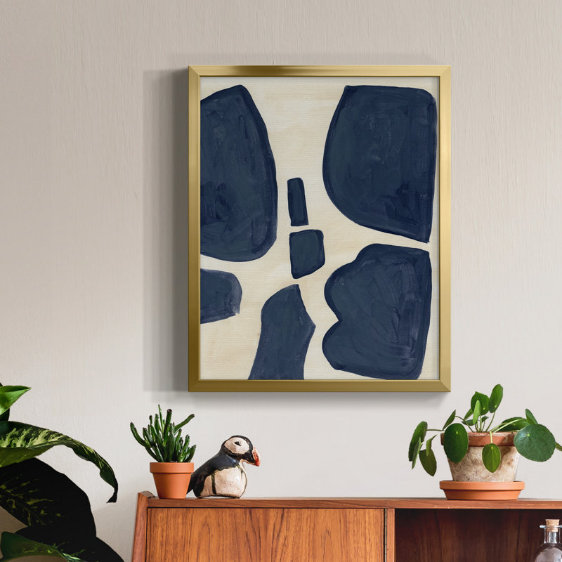 Pièces bleues II - Toile avec cadre de qualité supérieure - Prêt à être accroché