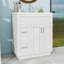 Meuble-lavabo autoportant avec lavabo en résine, tablette intérieure réglable et 2 tiroirs coulissants dissimulés