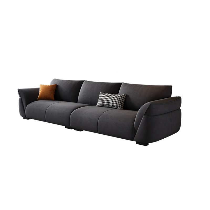 Canapé moderne en flanelle simple et décontracté, H 31,49 po x l 98,42 po x P 37,4 po, 3