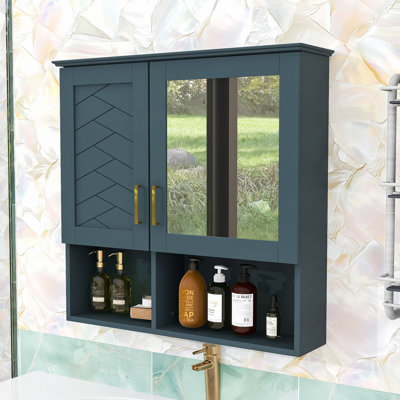 Armoire à pharmacie murale de luxe avec miroir à réflexion haute définition et tablette réglable