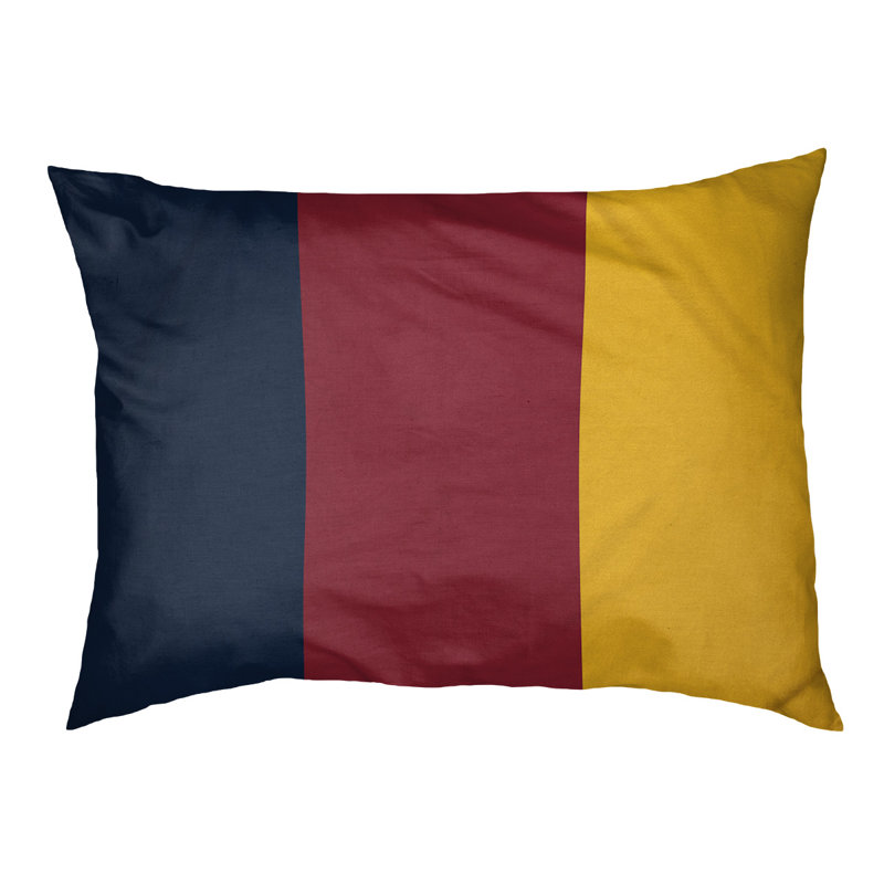 Coussin pour chien Indiana, Bleu minuit / rouge fer à repasser / jaune basket, Grand (l 40 po x P 30 po x H 14 po)