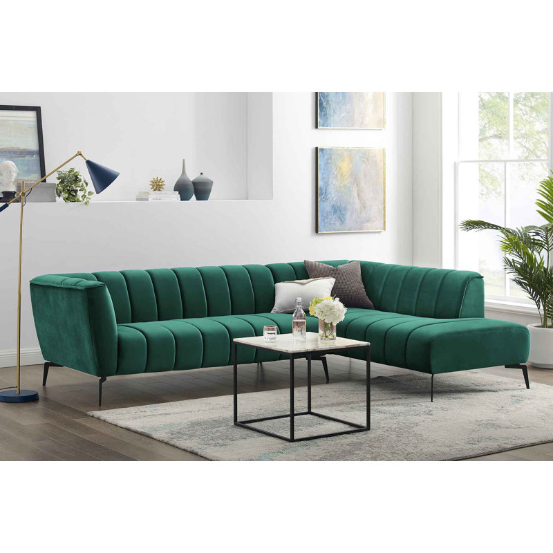 Canapé modulaire Minimore, Velours vert
