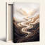 «Bighorn Sheep Herd on Abstract Wavy Earth Tone Mountain», art mural sur toile-133560298